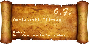 Oszlanszki Filotea névjegykártya